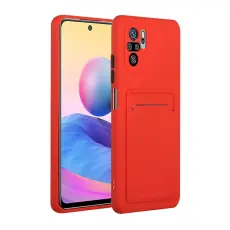 Xiaomi Redmi Note 10S - TPU Skal Med Kortfack - R&ouml;d