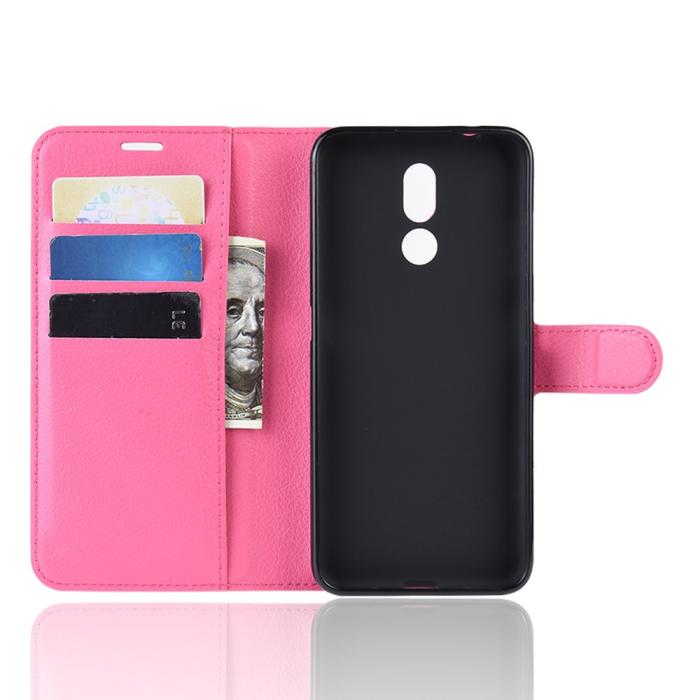 Bild 3, Nokia 3.2 - Litchi Plånboksfodral - Rosa