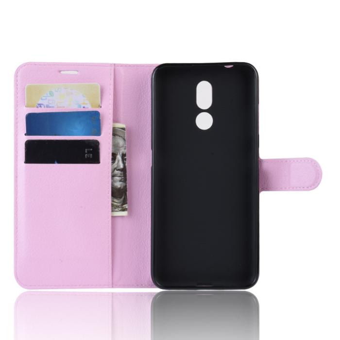 Bild 3, Nokia 3.2 - Litchi Plånboksfodral - Ljus Rosa