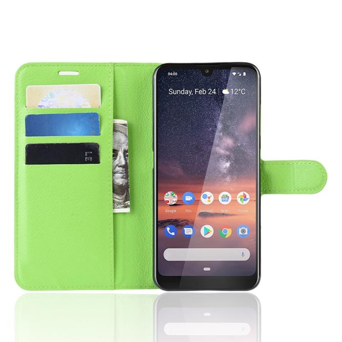 Bild 4, Nokia 3.2 - Litchi Plånboksfodral - Grön