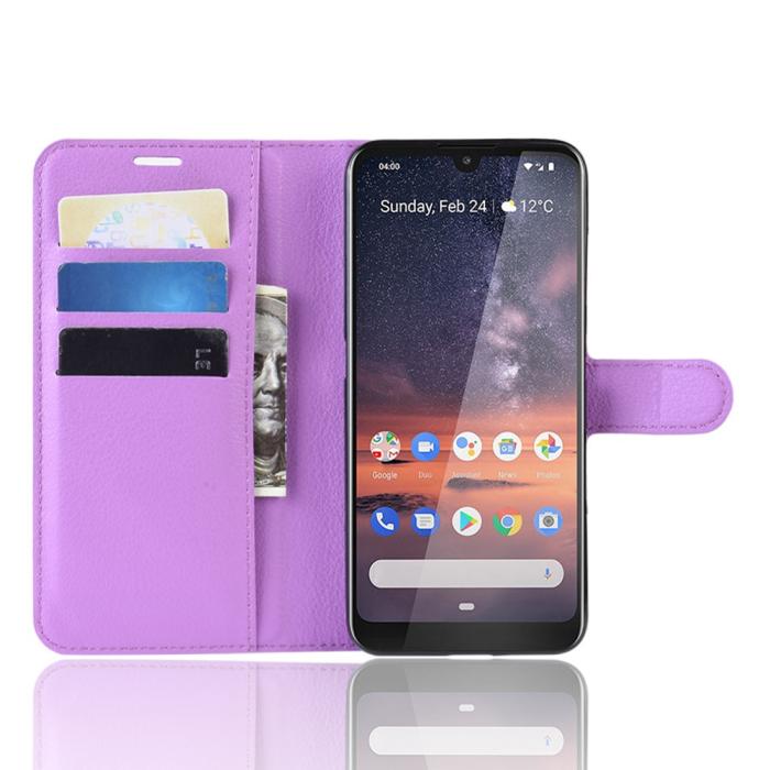 Bild 4, Nokia 3.2 - Litchi Plånboksfodral - Lila