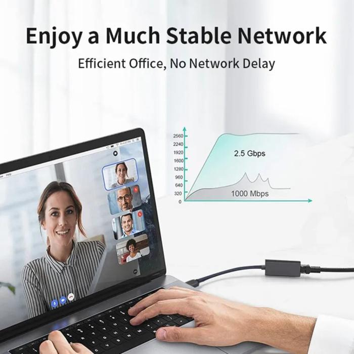 Bild 5, MINDPURE USB-C - RJ45 Nätverksadapter Svart