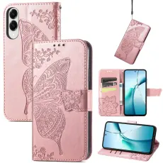 Samsung Galaxy S25 Edge Fodral Med Fj&auml;ril Tryck Ros&eacute;guld