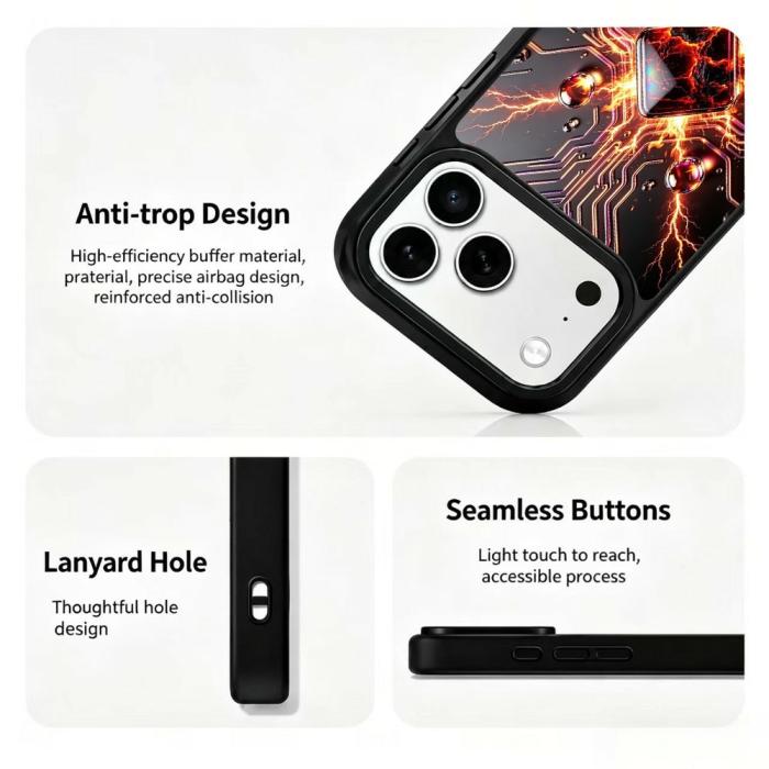 Bild 3, iPhone 18 Pro / 17 Pro Skal MagSafe UV-Mönster Svart