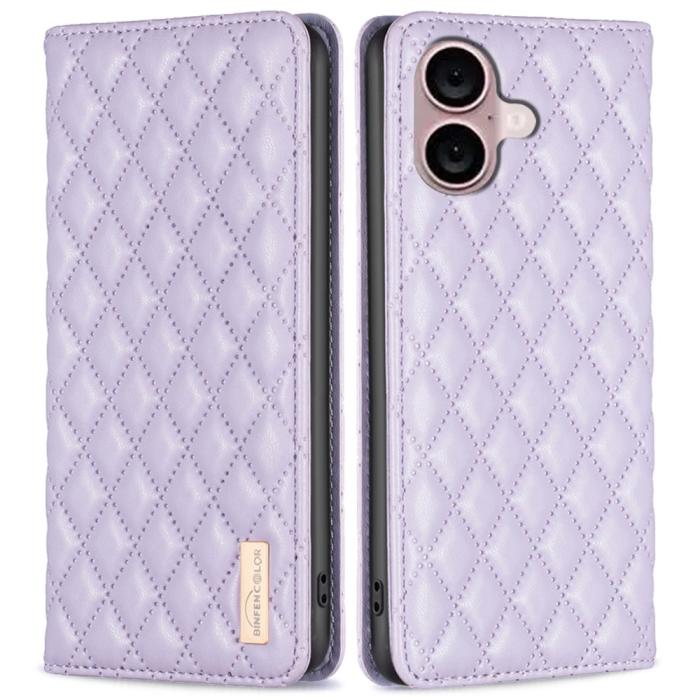 Bild 1, iPhone 16 Plus Fodral Diamond Flip Läder Lila