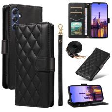 Samsung Galaxy A16 / A26 5G Fodral Rhombus L&auml;der Svart