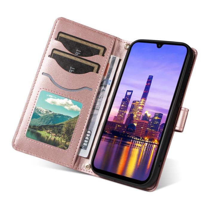 Bild 5, Samsung Galaxy A16 / A26 5G Fodral Rhombus Läder Roséguld