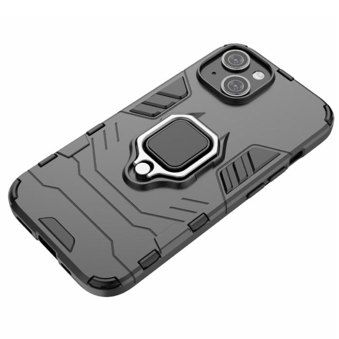 Bild 6, iPhone 15 Skal Hybrid Armor Ring Svart
