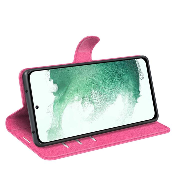 Bild 3, Samsung Galaxy S23 Plus Fodral Litchi Läder Rosa