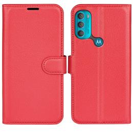 Motorola Moto G71 Fodral Litchi Textur Röd