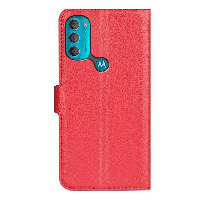 Bild 3, Motorola Moto G71 Fodral Litchi Textur Röd