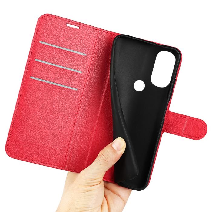 Bild 4, Motorola Moto G71 Fodral Litchi Textur Röd