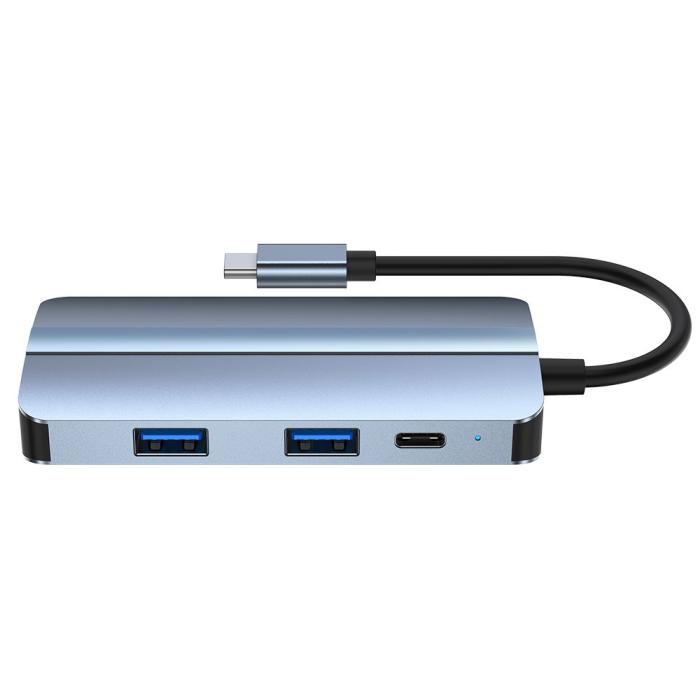 Bild 6, 7in1 100W USB-C Dockningsstation VGA/USB-C/USB 3.0 Blå