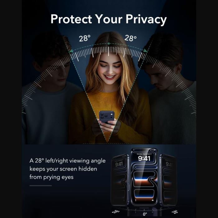 Bild 4, ESR iPhone 18 Pro 2-PACK Skärmskydd Amorite Härdat Glas