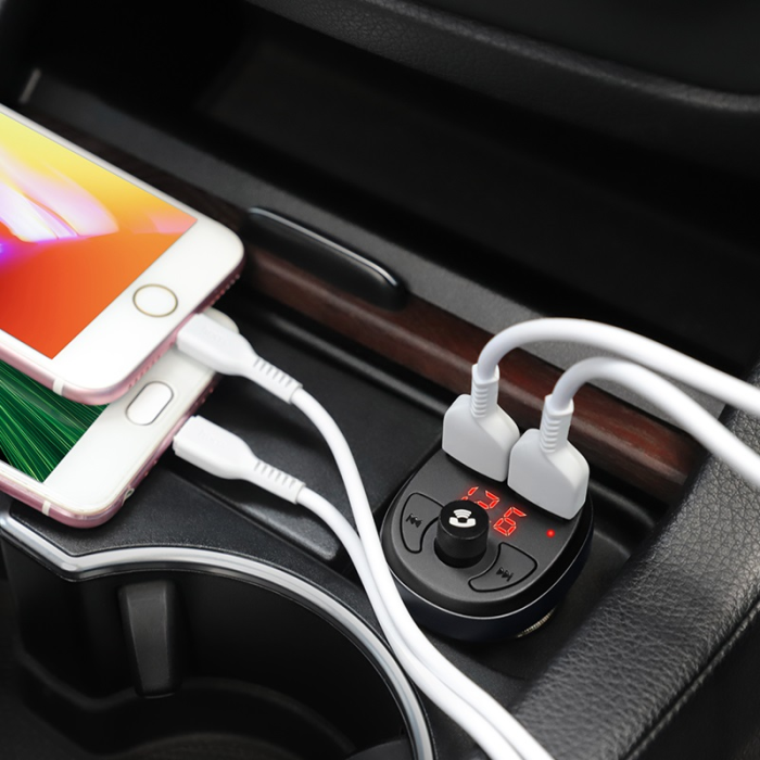 Bild 5, HOCO Bluetooth FM Sändare 2x USB - Svart