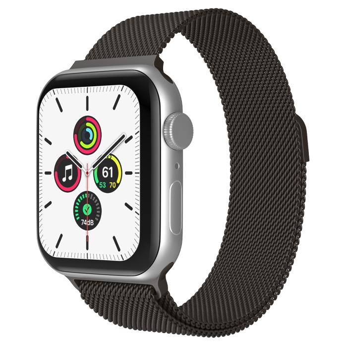 Bild 2, ColorPop Milanese Loop Metall Armband Apple Watch 38/40/41 mm Grå