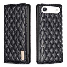 BINFEN iPhone Air Fodral Diamond Flip L&auml;der Svart