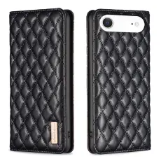 BINFEN iPhone Air Fodral Diamond Flip L&auml;der Svart