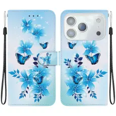 iPhone 17 Pro Fodral Med Tryck Bl&aring; Blommor