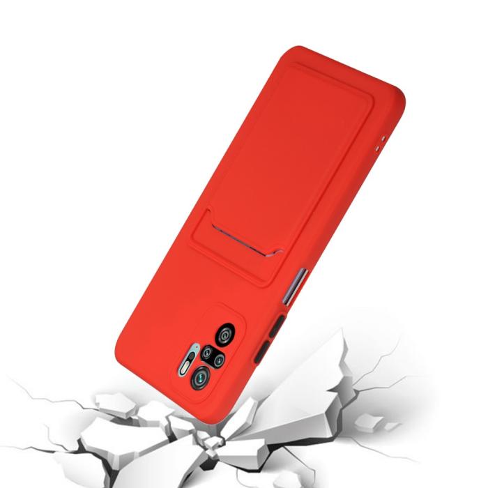Bild 5, Xiaomi Redmi Note 10S - TPU Skal Med Kortfack - Röd