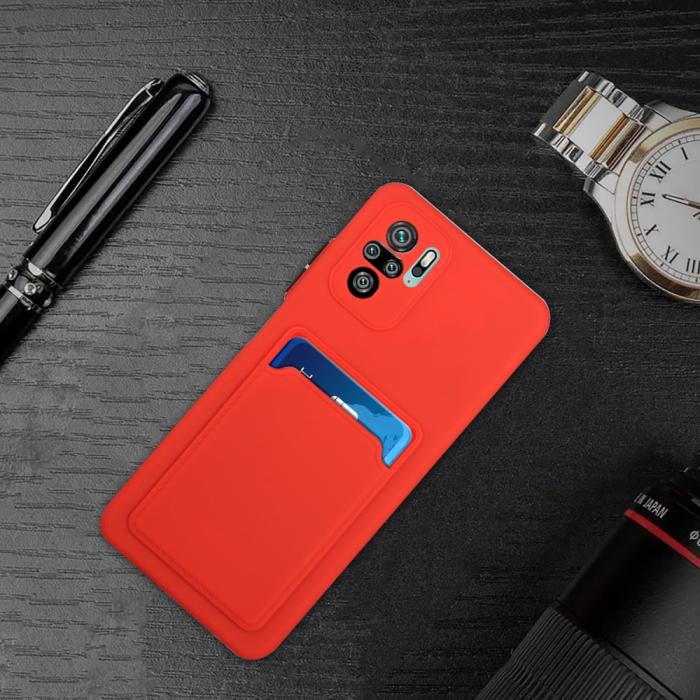 Bild 6, Xiaomi Redmi Note 10S - TPU Skal Med Kortfack - Röd
