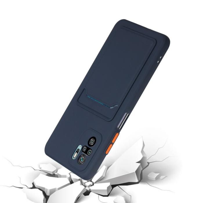 Bild 5, Xiaomi Redmi Note 10S - TPU Skal Med Kortfack - Mörk Blå