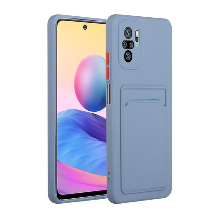 Bild 1, Xiaomi Redmi Note 10S - TPU Skal Med Kortfack - Blå