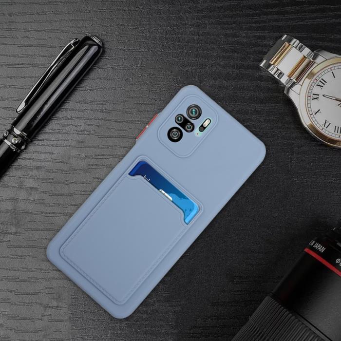 Bild 6, Xiaomi Redmi Note 10S - TPU Skal Med Kortfack - Blå