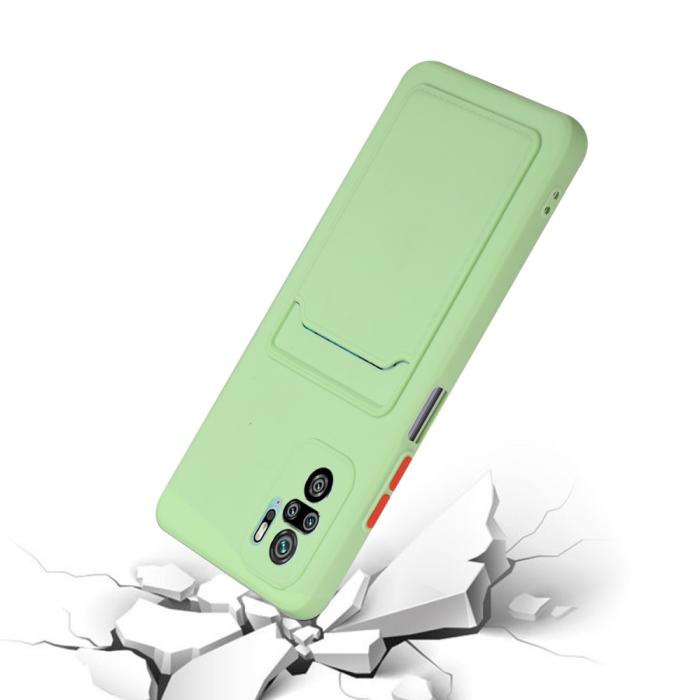 Bild 5, Xiaomi Redmi Note 10S - TPU Skal Med Kortfack - Grön