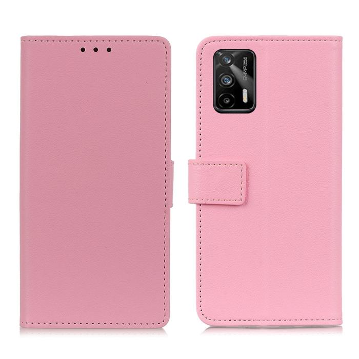 Bild 1, Realme GT 5G - Solid Läder Fodral - Rosa