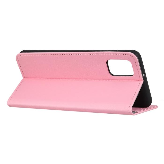 Bild 3, Realme GT 5G - Solid Läder Fodral - Rosa