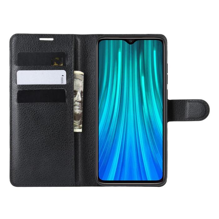 Bild 5, Xiaomi Redmi Note 8 Pro - Litchi Plånboksfodral - Svart