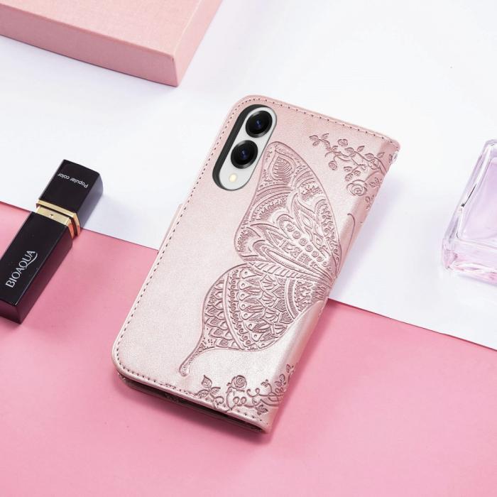 Bild 6, Samsung Galaxy S25 Edge Fodral Med Fjäril Tryck Roséguld