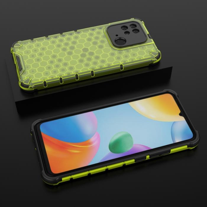 Bild 4, Xiaomi Redmi 10C Skal Armor Honeycomb Grön