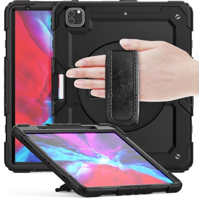 Bild 5, iPad Pro 12.9 Skal 360° Rotation Shockproof Med Rem Svart