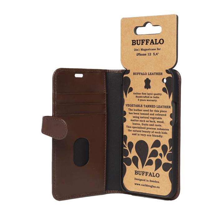 Bild 5, Buffalo iPhone 12 Mini Fodral 2in1 Äkta Läder Brun