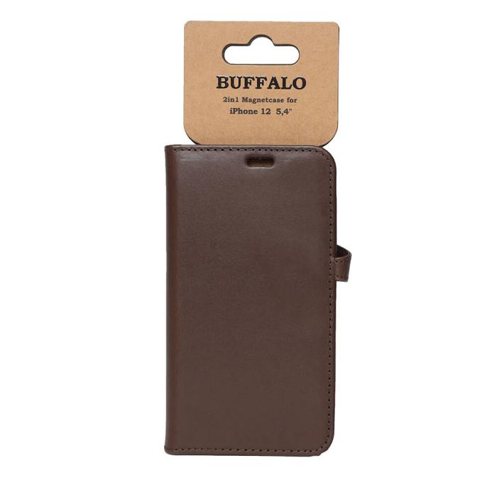 Bild 2, Buffalo iPhone 12 Mini Fodral 2in1 Äkta Läder Brun