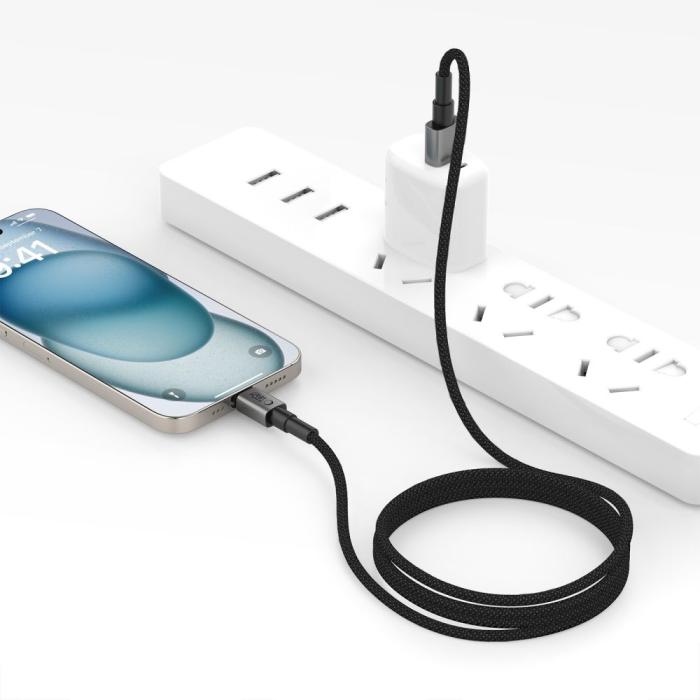 Bild 5, Tech-Protect 1m 15W/3A USB-C - USB-A Kabel UltraBoost Iron Grey