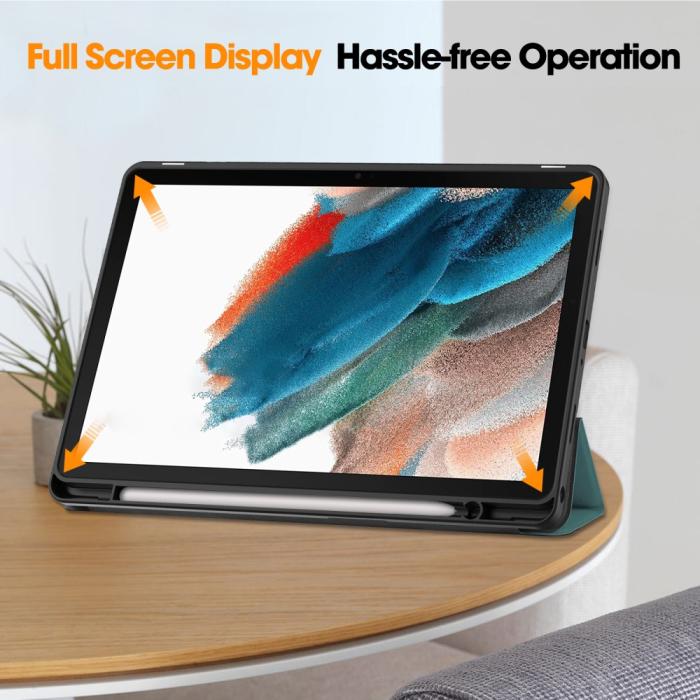 Bild 5, Samsung Galaxy Tab A9 Plus Fodral Tri-Fold Pennhållare Svartgrön