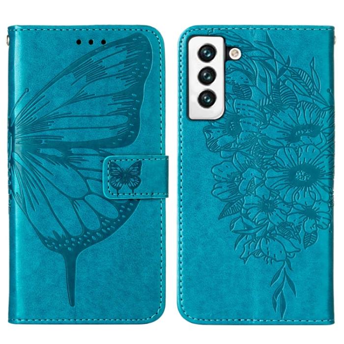 Bild 2, Samsung Galaxy S22 Fodral Butterfly Läder Blå