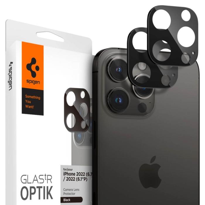 Bild 1, Spigen iPhone 14 Pro/Pro Max/15 Pro/Pro Max 2-PACK Optik GLAS.tR Linsskydd