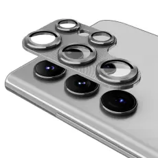 ENAKY Galaxy S25 Ultra Linsskydd Aluminium H&auml;rdat Glas Gr&aring;
