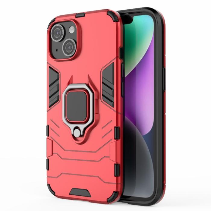 Bild 1, iPhone 15 Skal Hybrid Armor Ring Röd