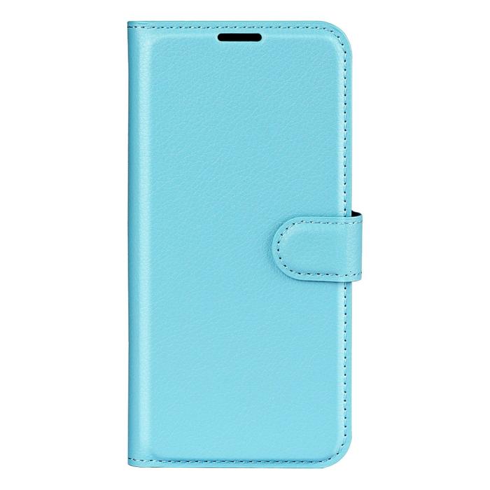 Bild 2, Motorola Moto G71 Fodral Litchi Textur Ljus Blå