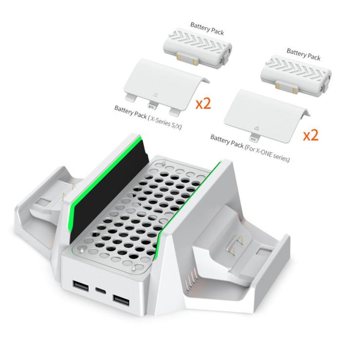 Bild 5, DOBE Xbox S/X Laddningsställ Med Laddare, Kylkning Och Batteripaket