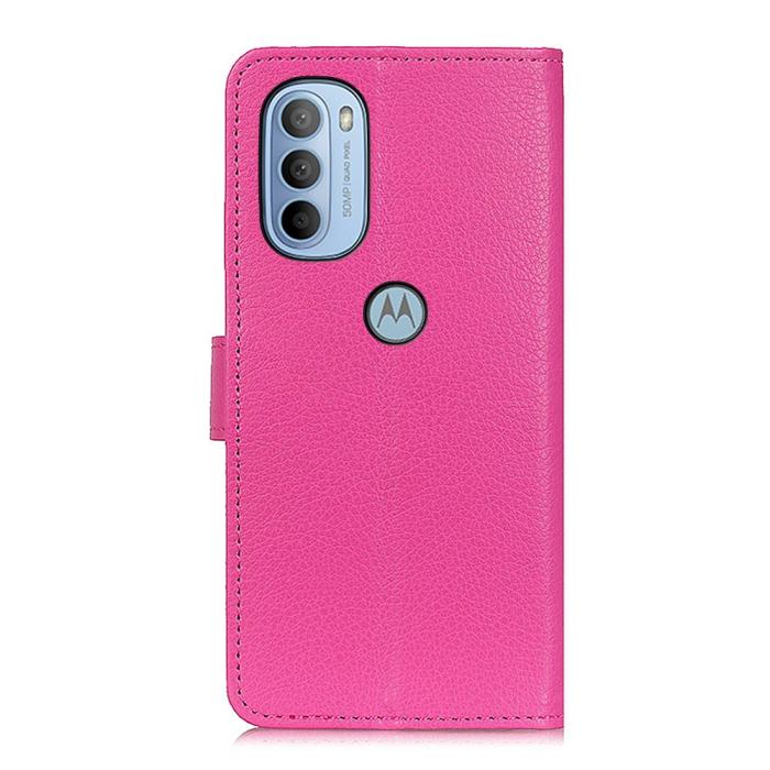Bild 3, Motorola Moto G31 / G41 Fodral Litchi Läder Rosa