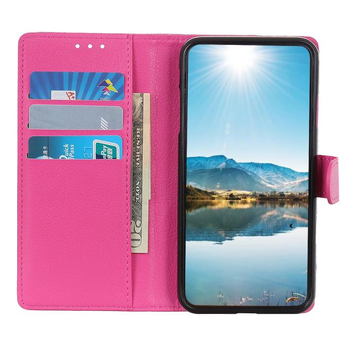 Bild 5, Motorola Moto G31 / G41 Fodral Litchi Läder Rosa