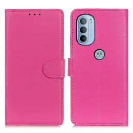 Motorola Moto G31 / G41 Fodral Litchi Läder Rosa