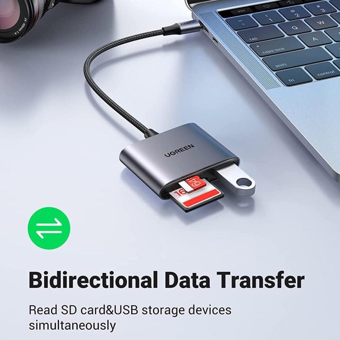 Bild 3, UGREEN 3in1 USB-C Till Minneskortläsare / USB 2.0 Adapter