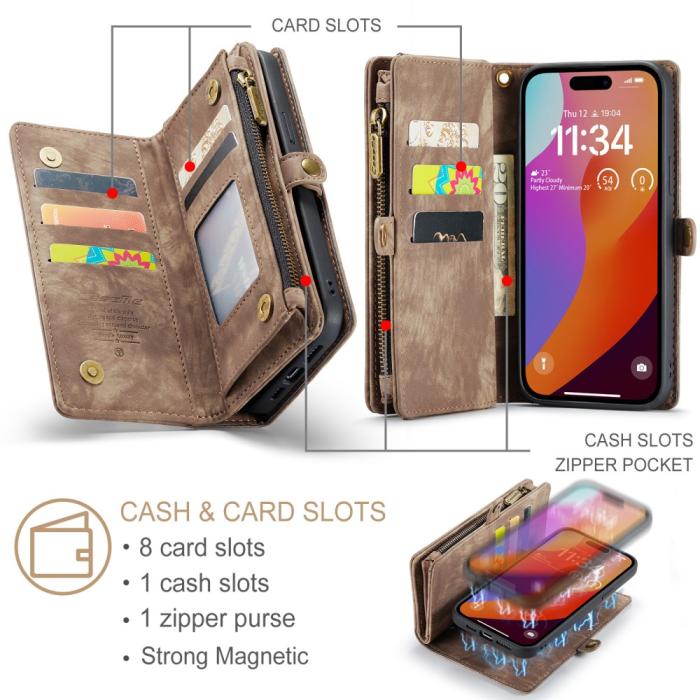 Bild 5, CASEME iPhone 16 Pro Max Fodral Multifunktionell Brun